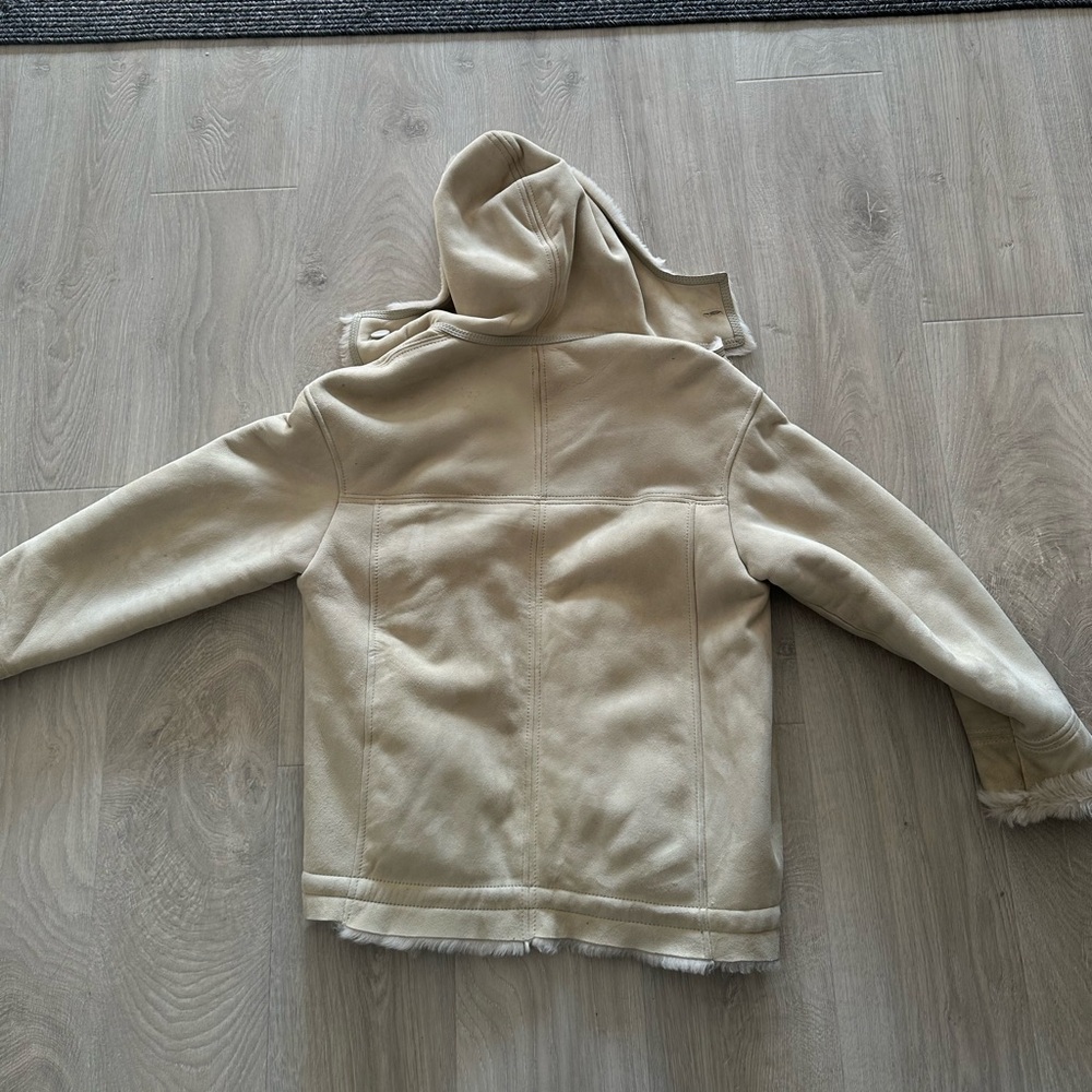 Isabel Marant 100% Lambskin Leather Real Fur Cream White Jacket w Hood size 40 - Picture 6 of 15